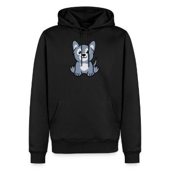 young wolf - Männer Premium Bio Hoodie - Schwarz - Vorne - Nico (187cm)