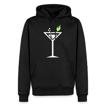 Cocktail mit Olive - Männer Premium Bio Hoodie - Schwarz - Vorne - Nico (187cm)