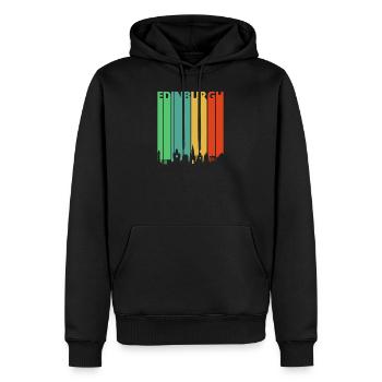 Weinlese-Retro- Edinburgh-Skyline. Erkunde Schottland - Männer Premium Bio Hoodie - Schwarz - Vorne - Nico (187cm)