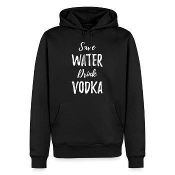 Save Water Drink Vodka - thème des cocktails de barman - Sweat à capuche Premium bio Homme - noir - Devant - Nico (187cm)