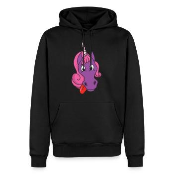 Einhorn - Männer Premium Bio Hoodie - Schwarz - Vorne - Nico (187cm)