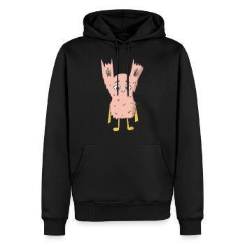 Rosa Monster - Männer Premium Bio Hoodie - Schwarz - Vorne - Nico (187cm)