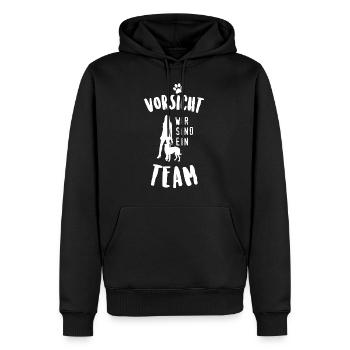 Funny Dog T-Shirt, Cute Dog, siger - Herre Premium økologisk hoodie - sort - Foran - Nico (187cm)
