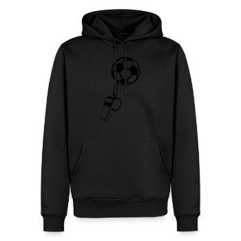 foot sifflet arbitre sport ballon - Sweat à capuche Premium bio Homme - noir - Devant - Nico (187cm)