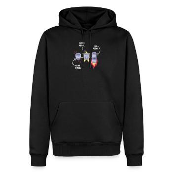 Manuelle Schaltung Pedale / Fahrschule Fahrlehrer - Männer Premium Bio Hoodie - Schwarz - Vorne - Nico (187cm)