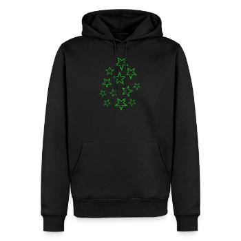 Étoiles ciel étoilé conception vecteur vert - Sweat à capuche Premium bio Homme - noir - Devant - Nico (187cm)