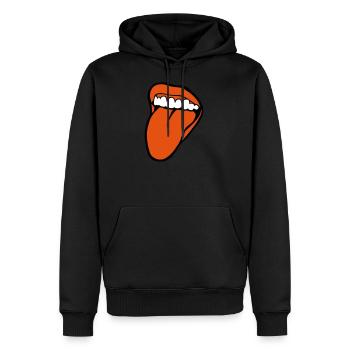 bouche tire langue 2601 - Sweat à capuche Premium bio Homme - noir - Devant - Nico (187cm)