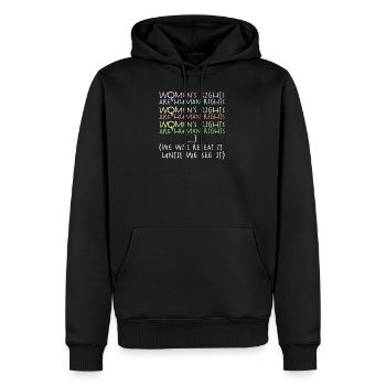 Droits des femmes, droits humains, égalité - Sweat à capuche Premium bio Homme - noir - Devant - Nico (187cm)