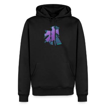 Parkour, acrobatie, freerunning, freestyle, sport - Sweat à capuche Premium bio Homme - noir - Devant - Nico (187cm)
