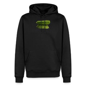 Cornichons - Sweat à capuche Premium bio Homme - noir - Devant - Nico (187cm)