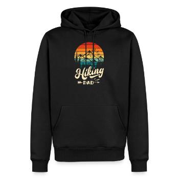 Hiking Dad - Lustiges Wander Kletter Bergsteigen - Männer Premium Bio Hoodie - Schwarz - Vorne - Nico (187cm)