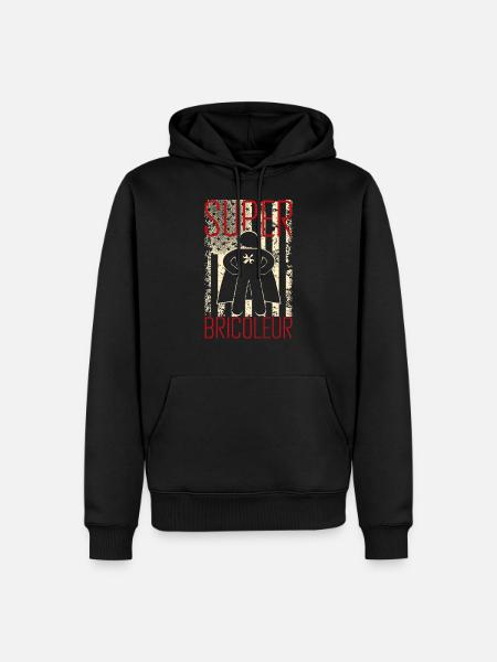 Super klusjesman - Mannen Premium Bio hoodie - zwart