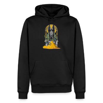 Égypte - Sweat à capuche Premium bio Homme - noir - Devant - Nico (187cm)