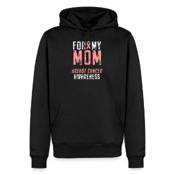 Ruban de maman de conscience de cancer du sein - Sweat à capuche Premium bio Homme - noir - Devant - Nico (187cm)