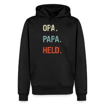 Opa Papa Held Herrentag Vatertag Idee - Männer Premium Bio Hoodie - Schwarz - Vorne - Nico (187cm)