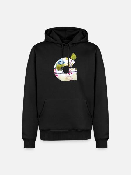 spring bird butterfly g - Men’s Premium Organic Hoodie - black