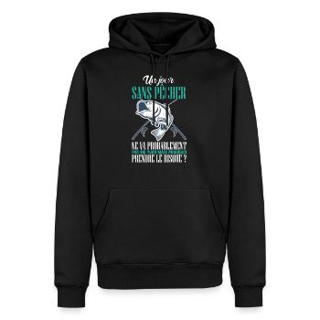un jour sans pêcher ne va probablement pas me tuer - Sweat à capuche Premium bio Homme - noir - Devant - Nico (187cm)