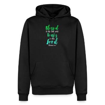 Foi, Liebe espérance religion Jésus Noël - Sweat à capuche Premium bio Homme - noir - Devant - Nico (187cm)