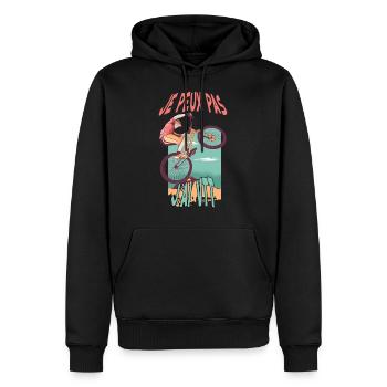 Je peux pas j'ai vtt - idée cadeau humoristique - Sweat à capuche Premium bio Homme - noir - Devant - Nico (187cm)