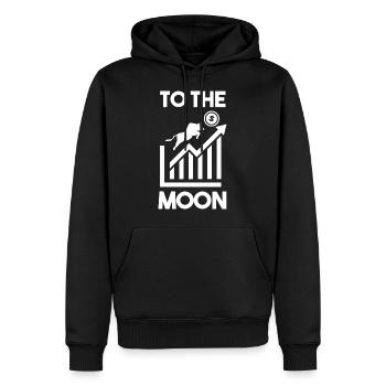 Investissement To The Moon Actions Bourse Investir Bull - Sweat à capuche Premium bio Homme - noir - Devant - Nico (187cm)