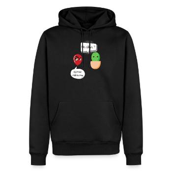 câlin idée cadeau humour, dessin marrant - Sweat à capuche Premium bio Homme - noir - Devant - Nico (187cm)