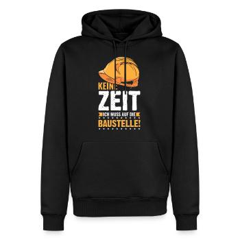 Bauleiter Baustelle lustiger Bauleiter Spruch - Männer Premium Bio Hoodie - Schwarz - Vorne - Nico (187cm)