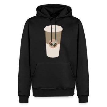 Kaffee Kaffeebecher - Männer Premium Bio Hoodie - Schwarz - Vorne - Nico (187cm)