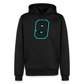 9 Zahl symbol - Männer Premium Bio Hoodie - Schwarz - Vorne - Nico (187cm)
