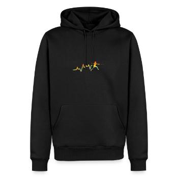 Fechter Herzschlag Fechten - Männer Premium Bio Hoodie - Schwarz - Vorne - Nico (187cm)