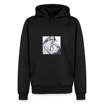Verschlungene Fischotter - Männer Premium Bio Hoodie - Schwarz - Vorne - Nico (187cm)