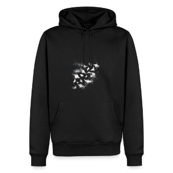 rayons, essaim de rayons, blanc, mer, graffiti, peinture, - Sweat à capuche Premium bio Homme - noir - Devant - Nico (187cm)