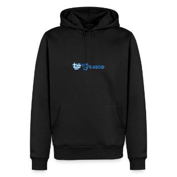 Griechische Flagge National Balkan Urlaub Reise - Männer Premium Bio Hoodie - Schwarz - Vorne - Nico (187cm)