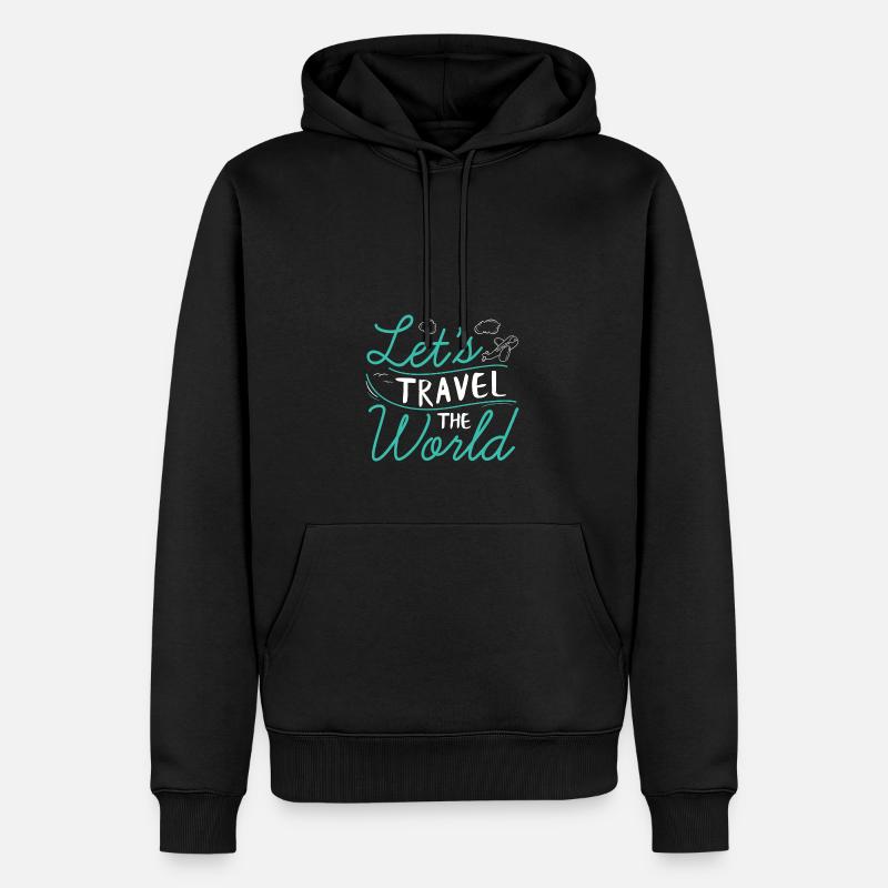 Parcourons le monde - Sweat à capuche Premium bio Homme - noir