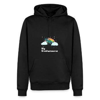 Frère frère frère Brother I cadeau - Sweat à capuche Premium bio Homme - noir - Devant - Nico (187cm)