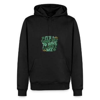 It's A Good Day To Have A Lucky Day - Men’s Premium Organic Hoodie - black - Front - Nico (187cm)