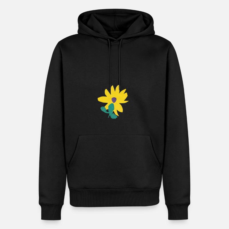 Fleur decoupée (sans fond) - Sweat à capuche Premium bio Homme - noir