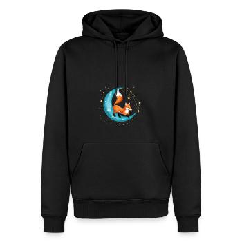 Luna fox - Men’s Premium Organic Hoodie - black - Front - Nico (187cm)