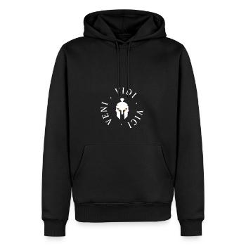 Logo - Veni Vidi Vici - Sweat à capuche Premium bio Homme - noir - Devant - Nico (187cm)