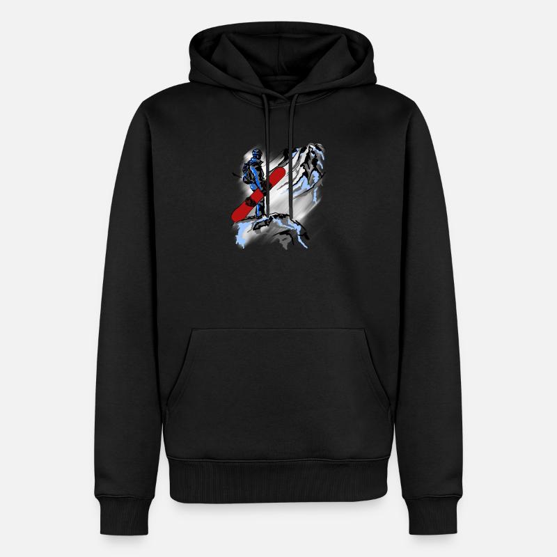 Snowboarding - Männer Premium Bio Hoodie - Schwarz