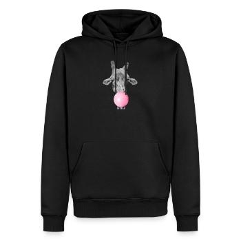 Giraffe und kaugummi - Männer Premium Bio Hoodie - Schwarz - Vorne - Nico (187cm)