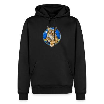 Luchs Wildkatze Freiheit - Männer Premium Bio Hoodie - Schwarz - Vorne - Nico (187cm)