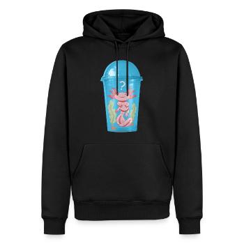 Ozelot Fisch im Plastik Becher - Männer Premium Bio Hoodie - Schwarz - Vorne - Nico (187cm)