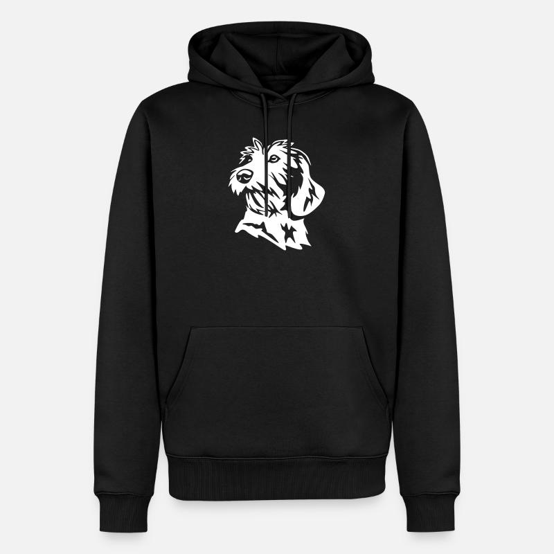 Tête de teckel « Black Edition » - Sweat à capuche Premium bio Homme - noir