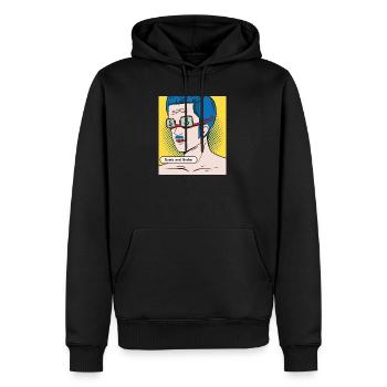 Dumb and Broke Popart Portrait - Männer Premium Bio Hoodie - Schwarz - Vorne - Nico (187cm)