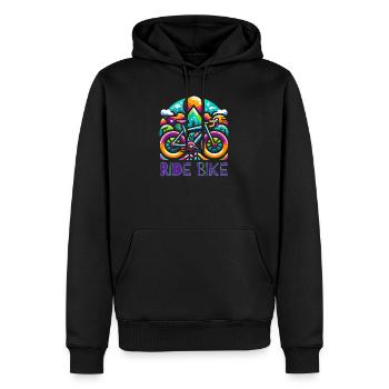 Cyclisme - Ride Bike design - Sweat à capuche Premium bio Homme - noir - Devant - Nico (187cm)