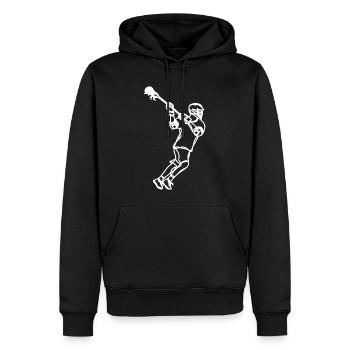 Dessin professionnel de crosse - Sweat à capuche Premium bio Homme - noir - Devant - Nico (187cm)