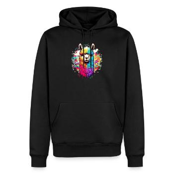 Alpaga - Sweat à capuche Premium bio Homme - noir - Devant - Nico (187cm)