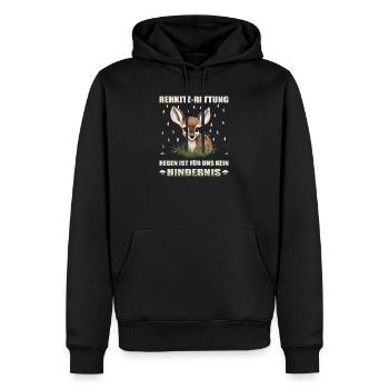 Sauvetage des faons - Sweat à capuche Premium bio Homme - noir - Devant - Nico (187cm)