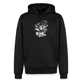 sim racer gamer racing Auto Rennfahrer Symbol Logo - Männer Premium Bio Hoodie - Schwarz - Vorne - Nico (187cm)
