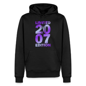 18. Geburtstag, geboren in 2007, 18 Jahre alt - Männer Premium Bio Hoodie - Schwarz - Vorne - Nico (187cm)